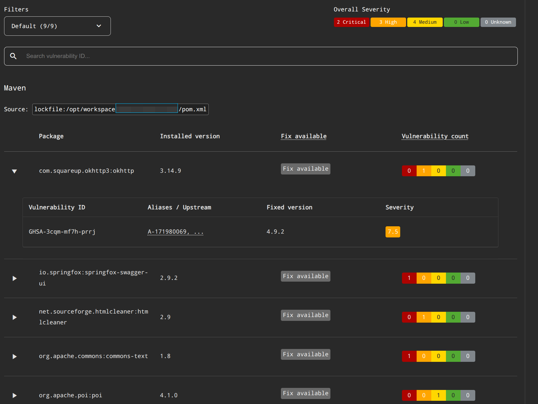 美美的漏洞列表页面